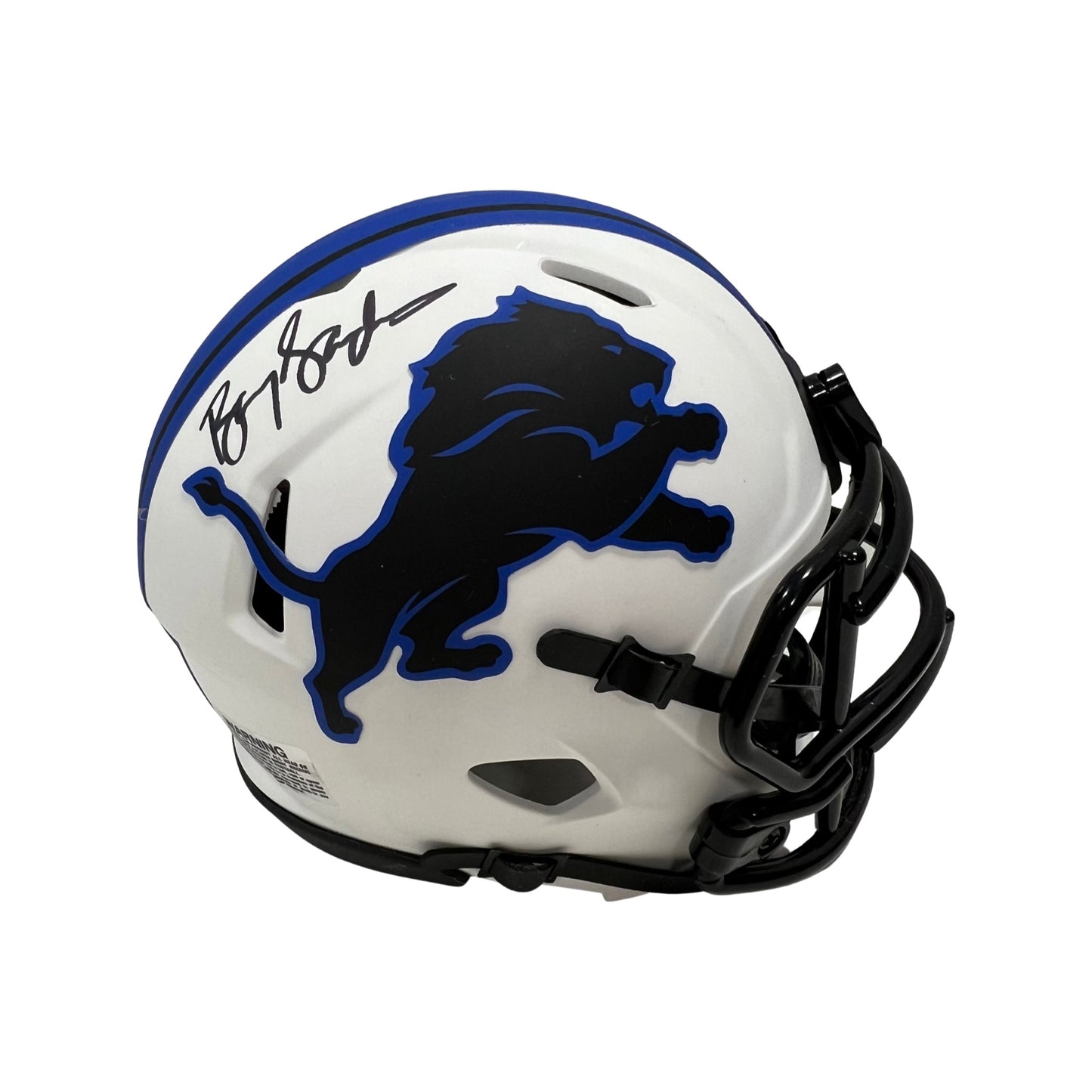 Barry Sanders Autographed Detroit Lions Lunar Eclipse Mini Helmet Schwartz
