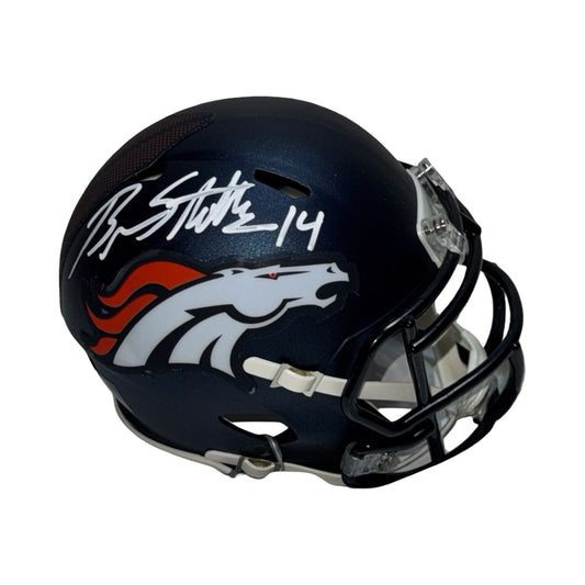 Brandon Stokely Denver Broncos Navy Speed Mini Helmet Beckett BAS