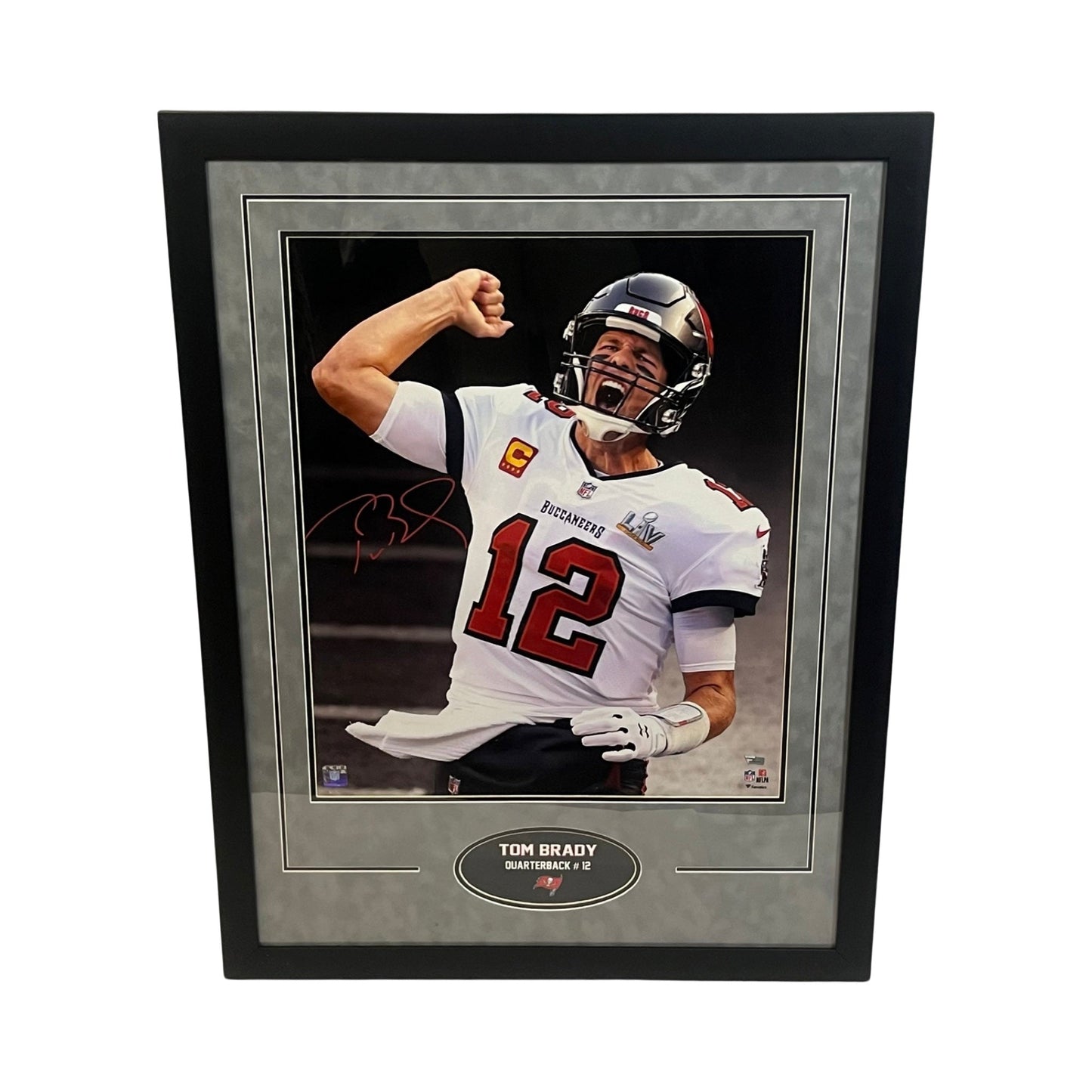 Tom Brady Autographed Tampa Bay Buccaneers Framed Vertical 20x24 Fanatics