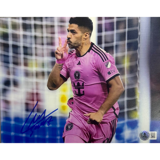 Luis Suarez Autographed Inter Miami Soccer Pink Jersey 8x10 BAS