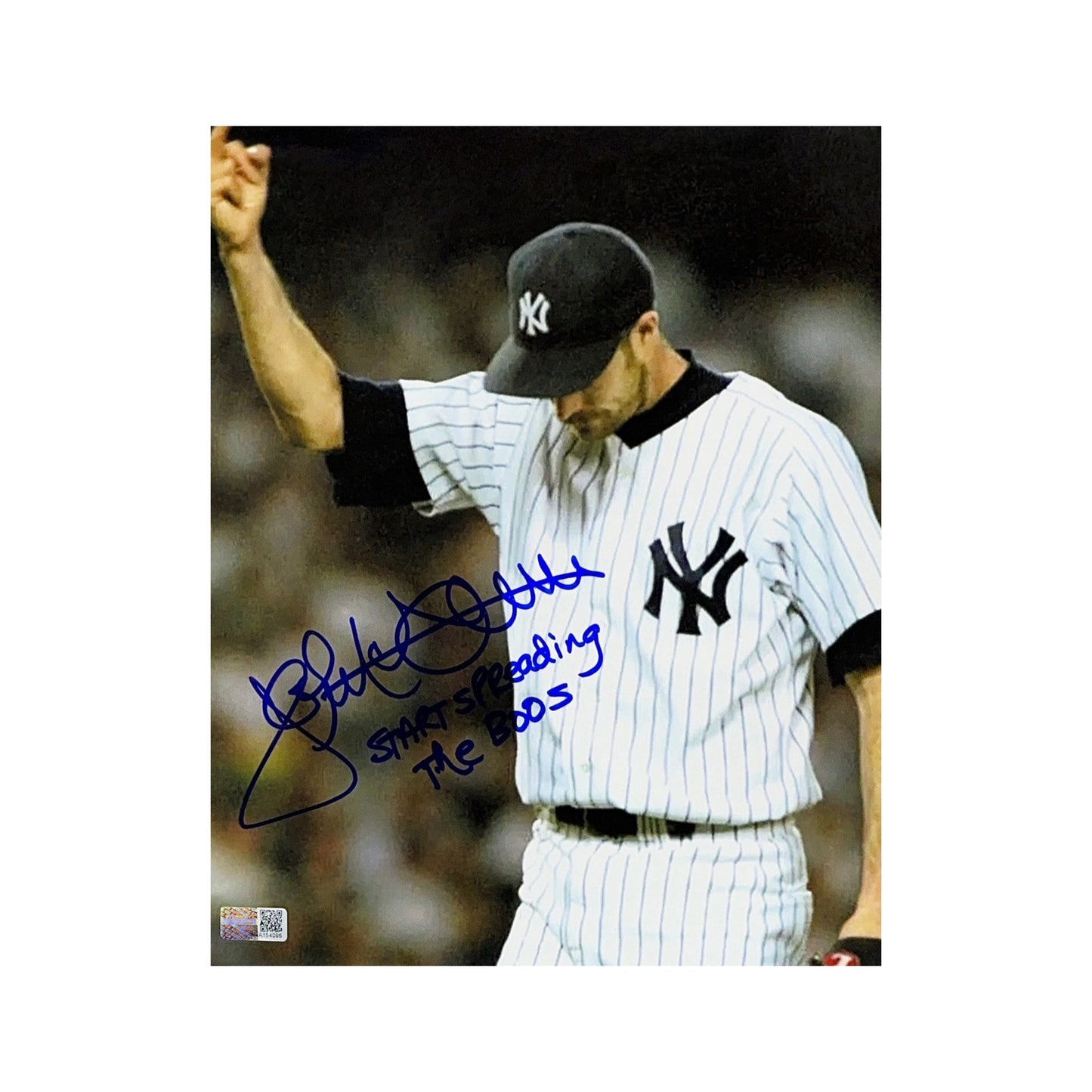 Jack McDowell Autographed New York Yankees Middle Finger 8x10 Start Spreading the Boos Inscription Steiner CX