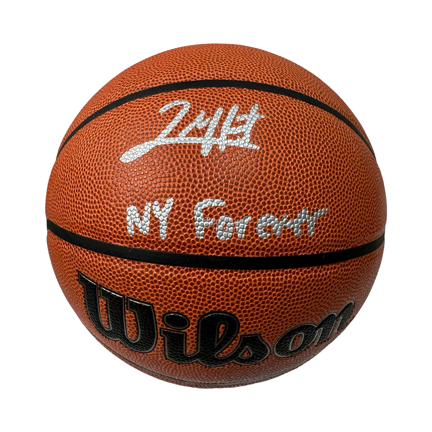 Josh Hart Autographed New York Knicks Wilson Authentic Series Basketball NY Forever Inscription Fanatics