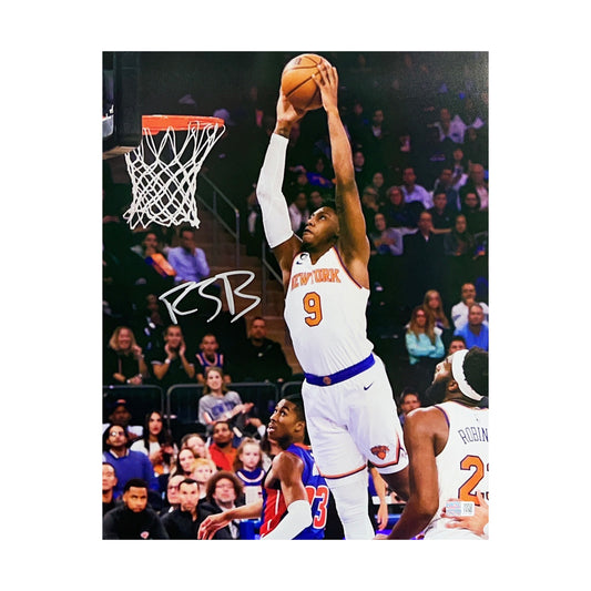 RJ Barrett Autographed New York Knicks Dunk 11x14 Steiner CX