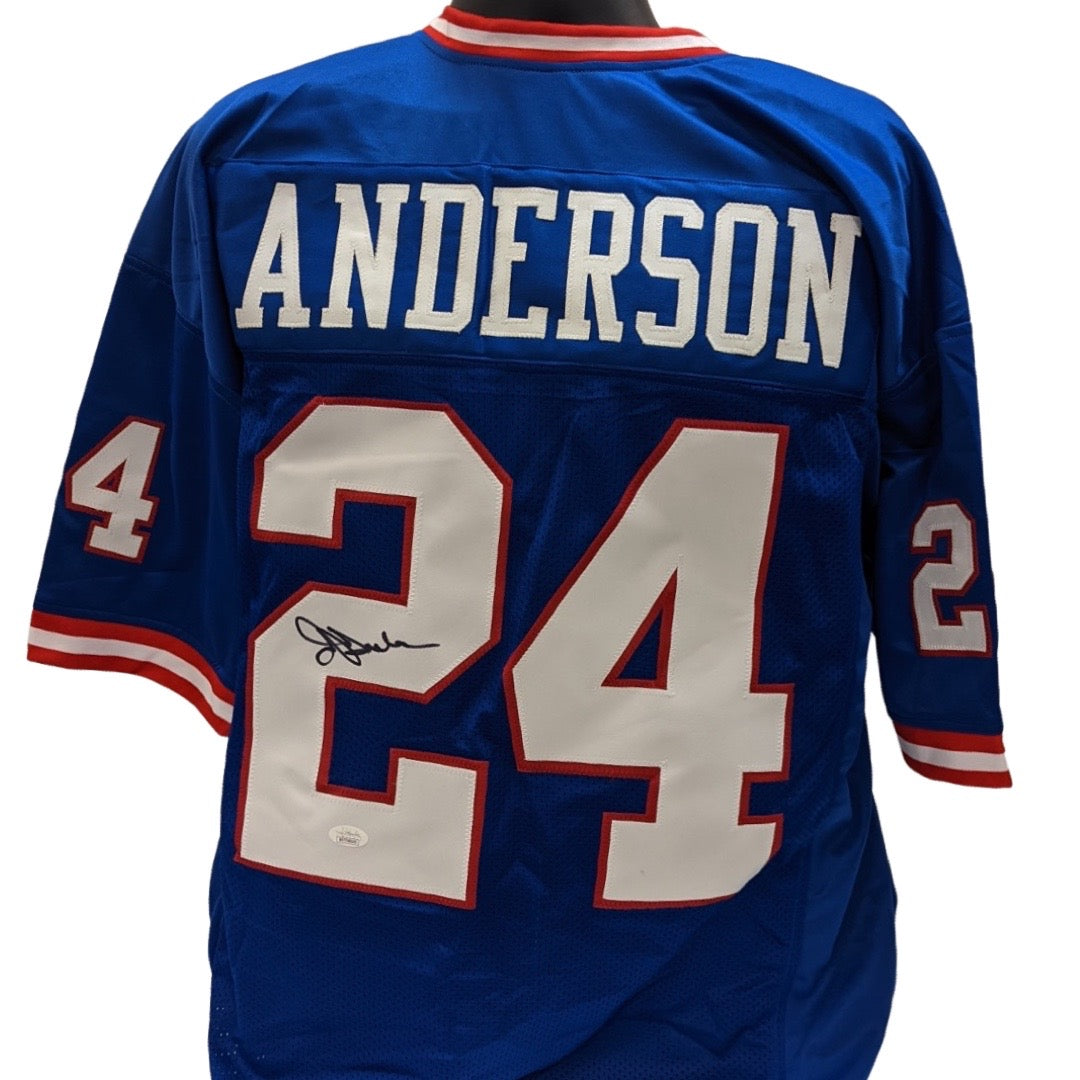 OJ Anderson Autographed New York Giants Blue Jersey JSA