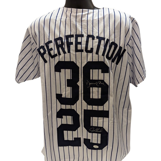 David Cone & Joe Girardi Autographed New York Yankees Pinstripe Perfection Jersey JSA