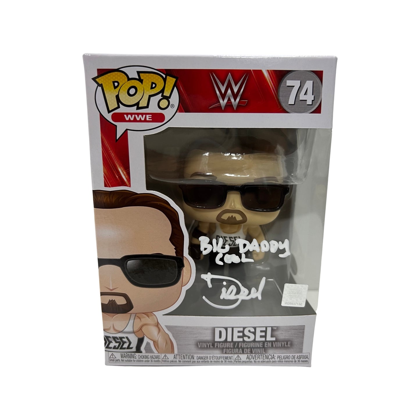 Kevin Nash Autographed Diesel WWE Funko Pop “Big Daddy Cool” Inscription White Ink Steiner CX