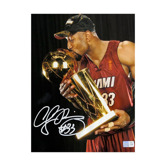 Alonzo Mourning Autographed Miami Heat Trophy 8x10 Steiner CX