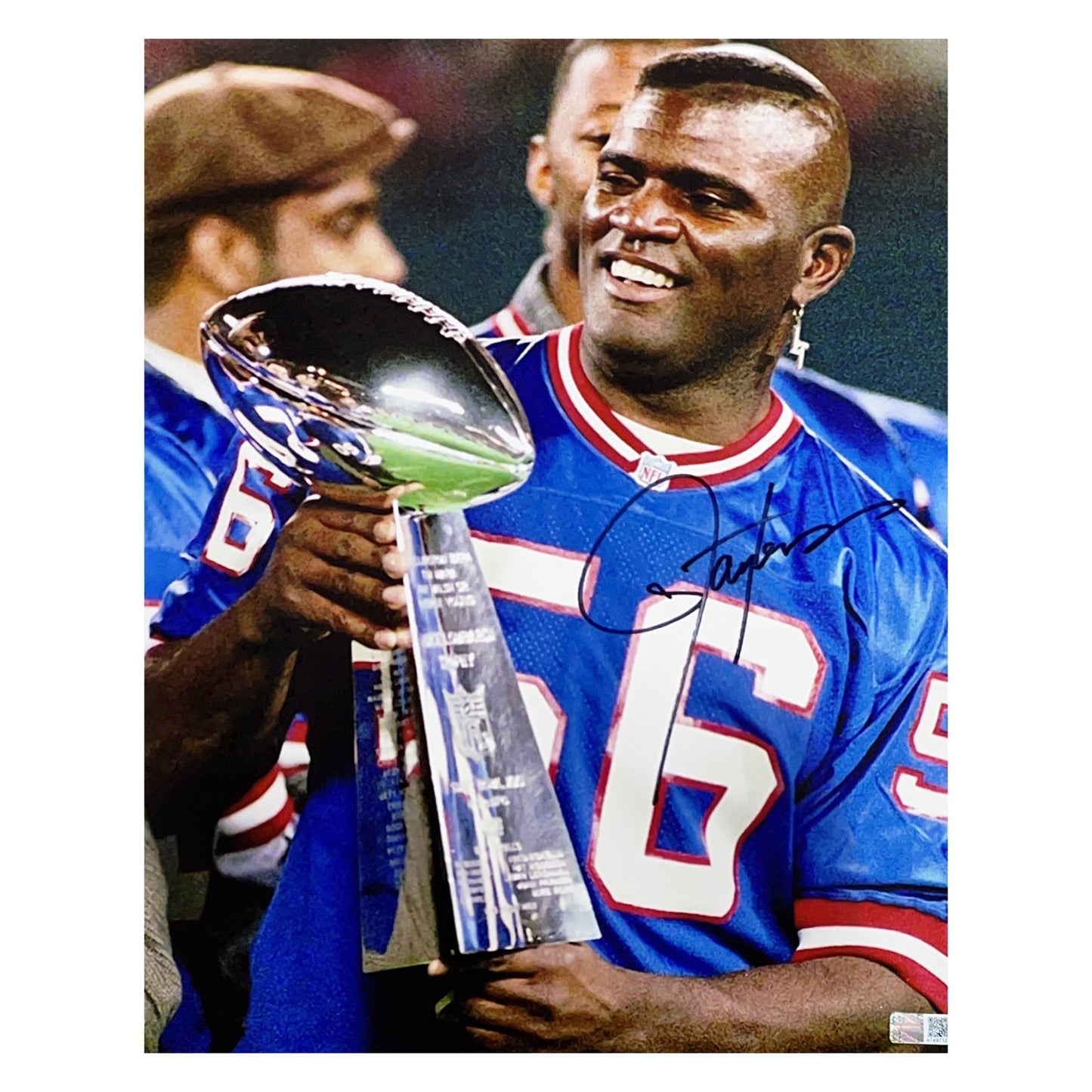 Lawrence Taylor Autographed New York Giants Lombardi Trophy 11x14 Steiner CX
