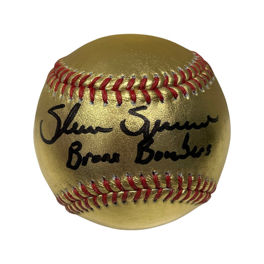 Shane Spencer Autographed New York Yankees Gold OMLB Bronx Bombers Inscription Steiner CX