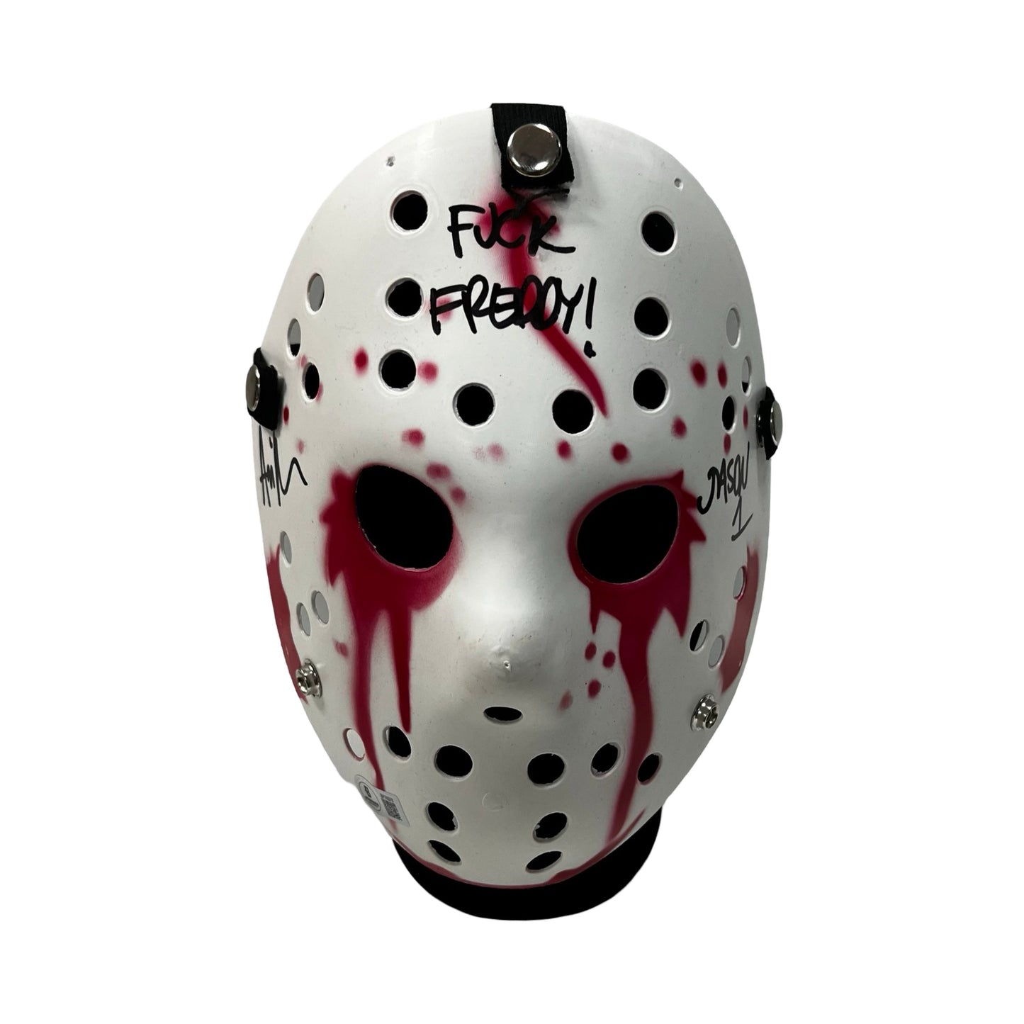 Ari Lehman Autographed Jason Voorhees Friday the 13th Bloody Mask "F*ck Freddy!" Inscription Beckett