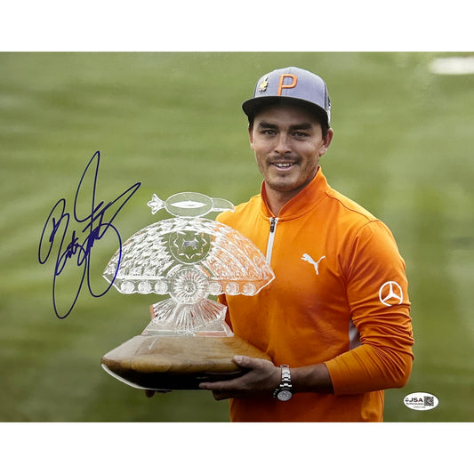 Rickie Fowler Autographed Trophy 11x14 JSA