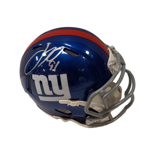 Justin Tuck Autographed New York Giants Speed Mini Helmet JSA
