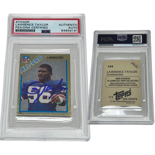1982 Lawrence Taylor Topps All Pro Sticker Rookie Card #144 Autographed PSA Auto Authentic