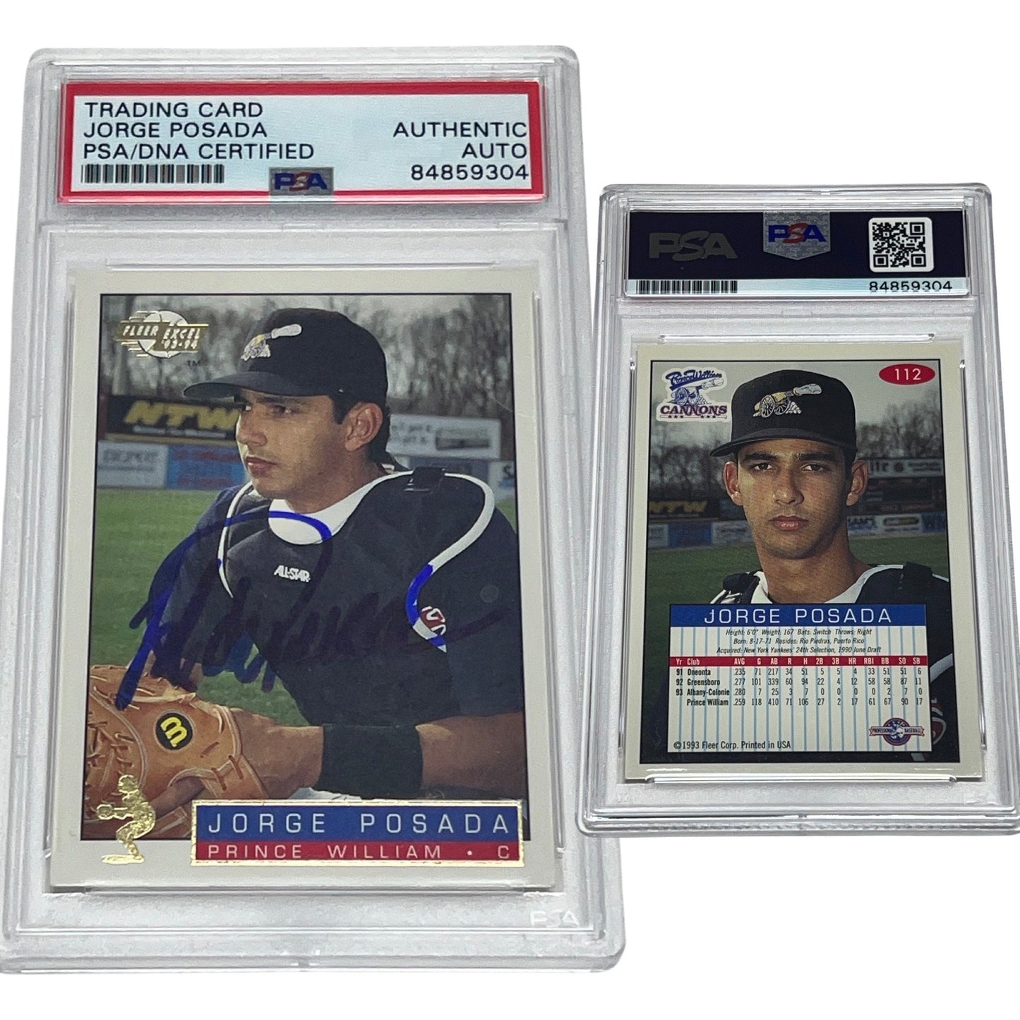 1994 Jorge Posada Fleer Excel #112 Autographed PSA Auto Authentic