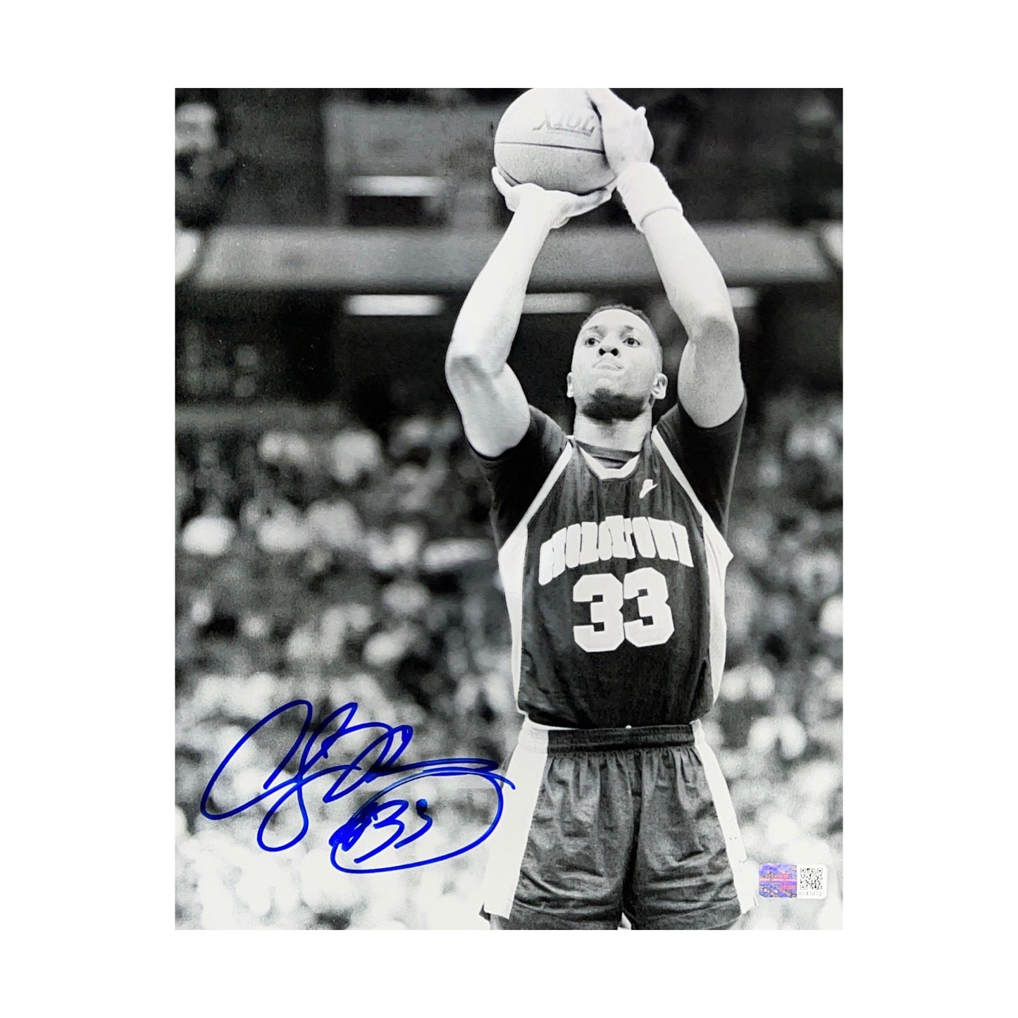 Alonzo Mourning Autographed Georgetown Hoyas Free Throw 8x10 Steiner CX