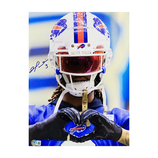 Damar Hamlin Autographed Buffalo Bills Heart Hands 11x14 Beckett