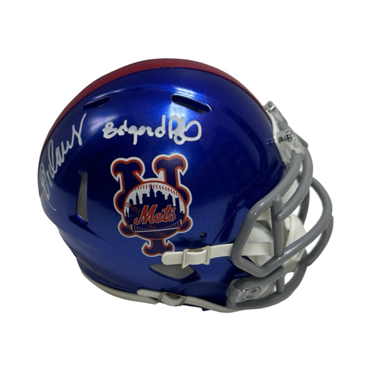 Rey Ordonez Edgardo Alfonzo Autographed New York Mets Mini Football Helmet JSA