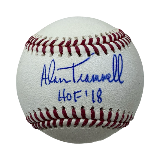 Alan Trammell Autographed Detroit Tigers OMLB HOF 18 Inscription JSA
