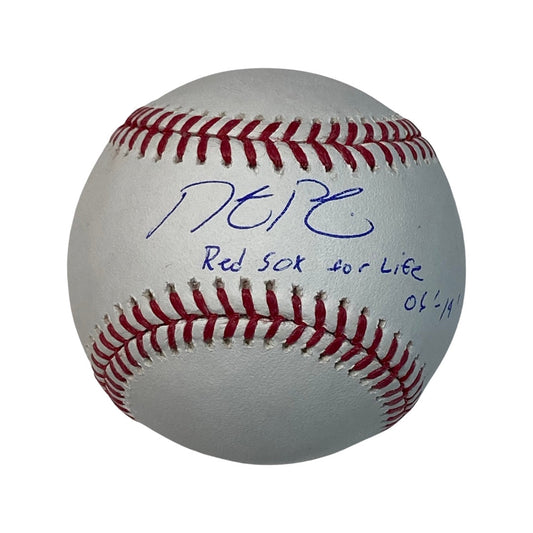 Dustin Pedroia Autographed Boston Red Sox OMLB Red Sox for Life 06-19 Inscription Steiner CX