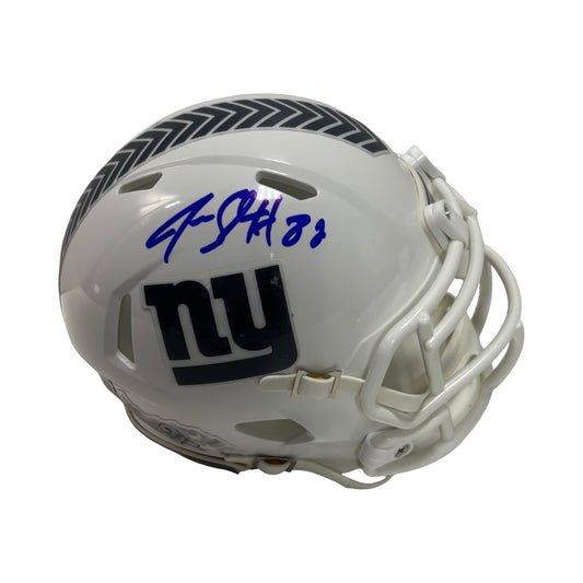 Jeremy Shockey Autographed New York Giants STS White Mini Helmet Beckett BAS