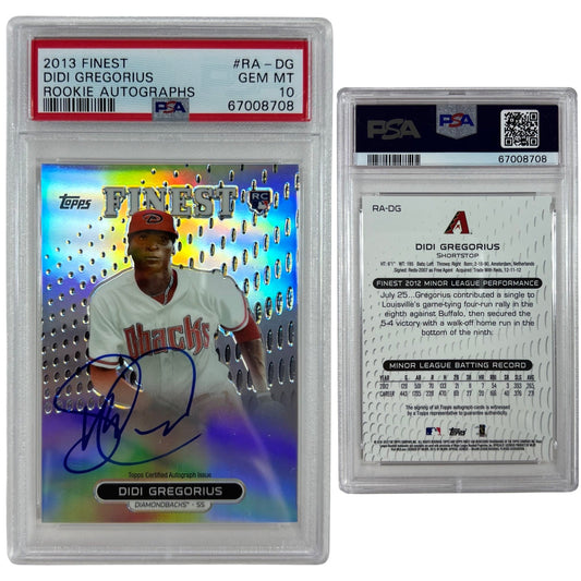 2013 Didi Gregorius Topps Finest Rookie Card Autographed PSA GEM MINT 10