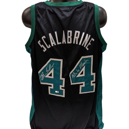 Brian Scalabrine Autographed Boston Celtics Black Jersey White Mamba Inscription Steiner CX