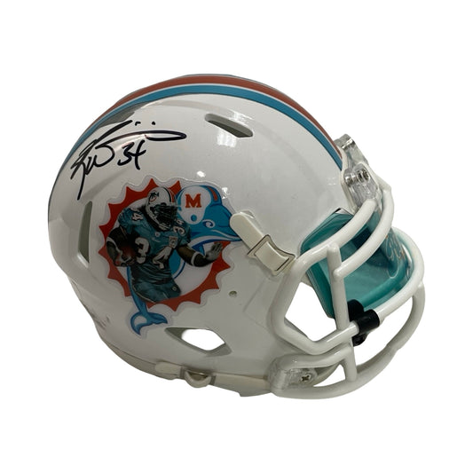Ricky Williams Autographed Miami Dolphins White Custom Mini Helmet JSA
