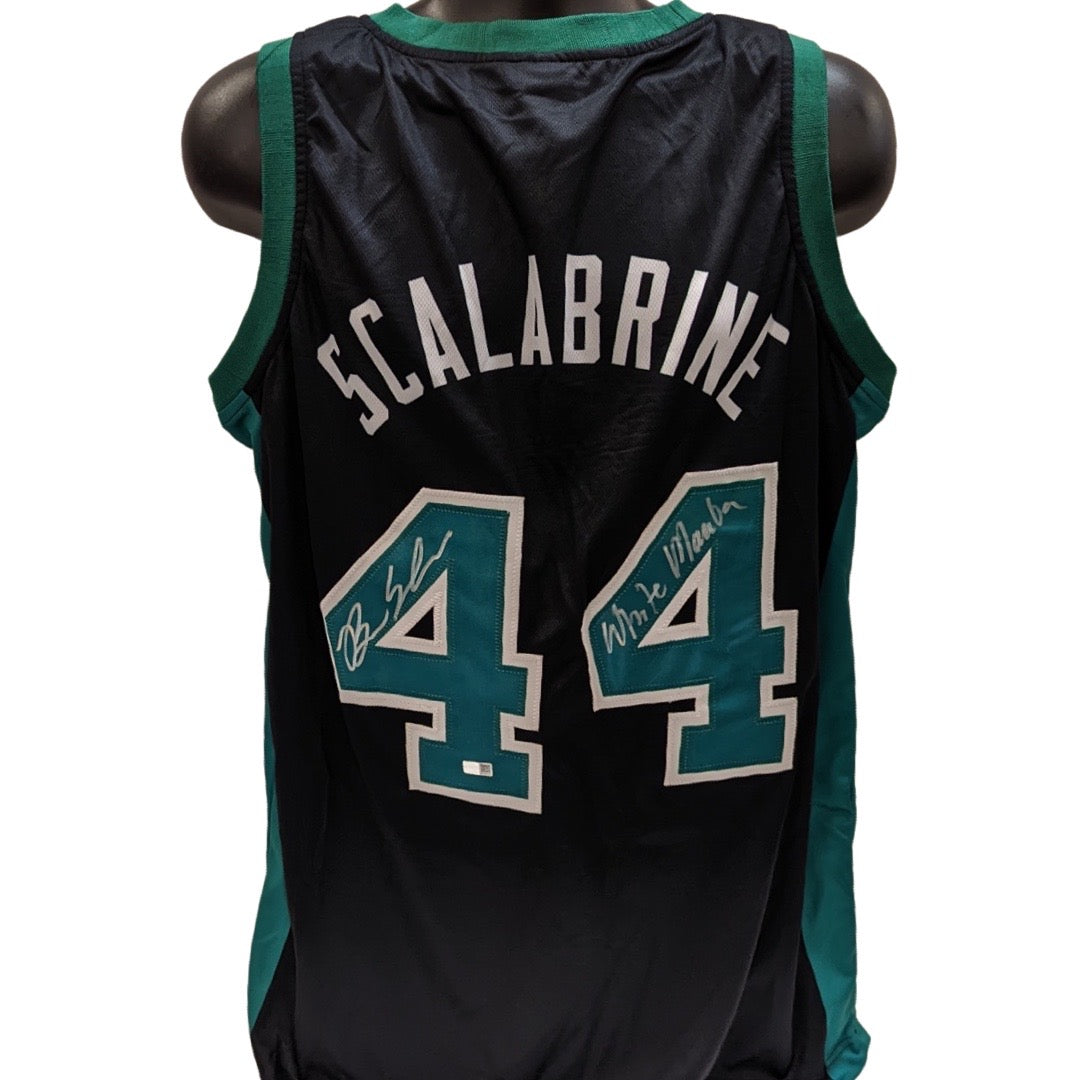 Brian Scalabrine Autographed Boston Celtics Black Jersey “White Mamba” Inscription Steiner CX