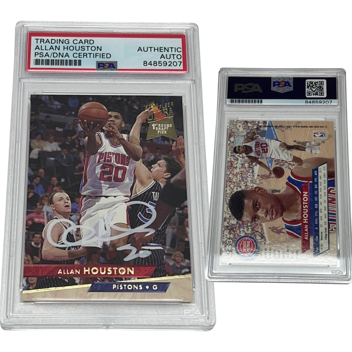 1993-94 Allan Houston Fleer Ultra Rookie Card #243 Autographed PSA Auto Authentic