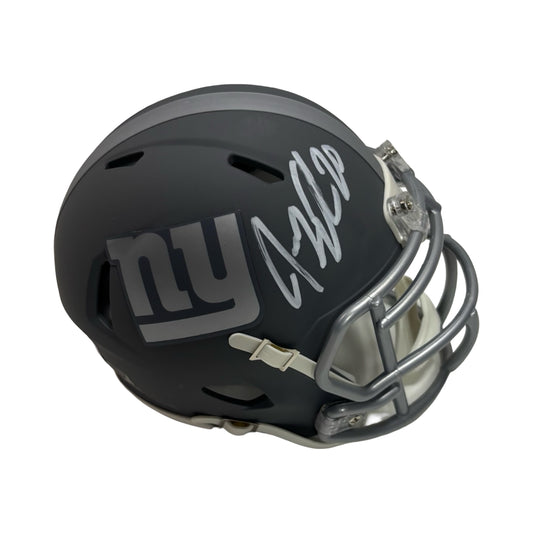 Jeremy Shockey Autographed New York Giants Slate Mini Helmet Beckett BAS