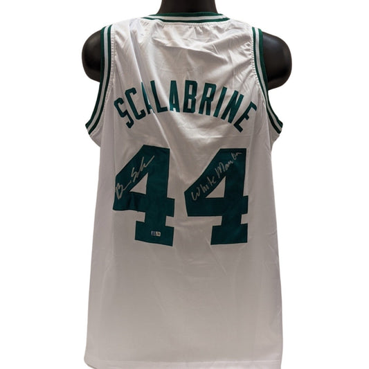 Brian Scalabrine Autographed Boston Celtics White Jersey White Mamba Inscription Steiner CX