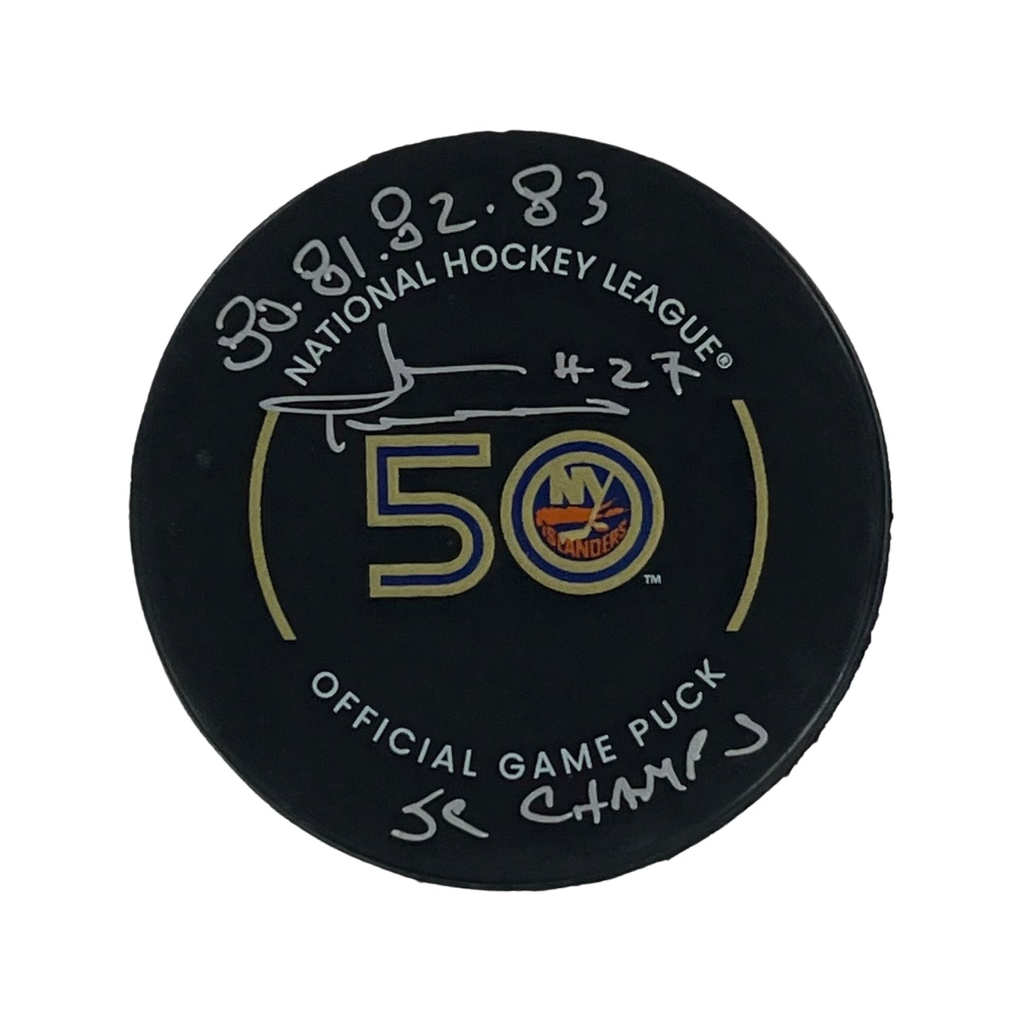 John Tonelli Autographed New York Islanders Official Game Puck “80 81 82 83 SC Champs” Inscription Steiner CX