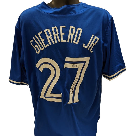 Vladimir Guerrero Jr Autographed Toronto Blue Jays Blue Jersey Beckett