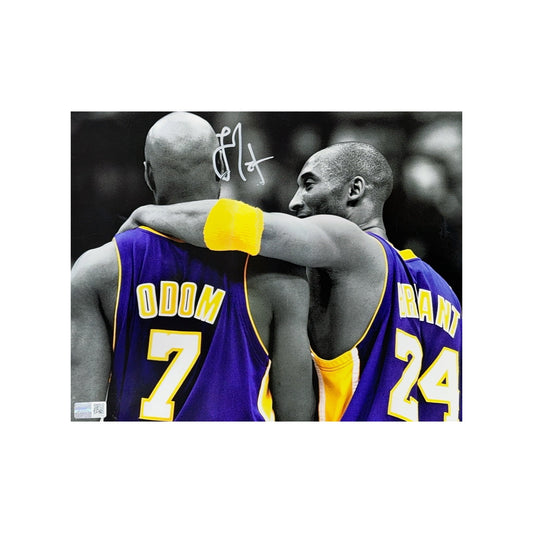 Lamar Odom Autographed Los Angeles Lakers Edit w/ Kobe 8x10 Steiner CX