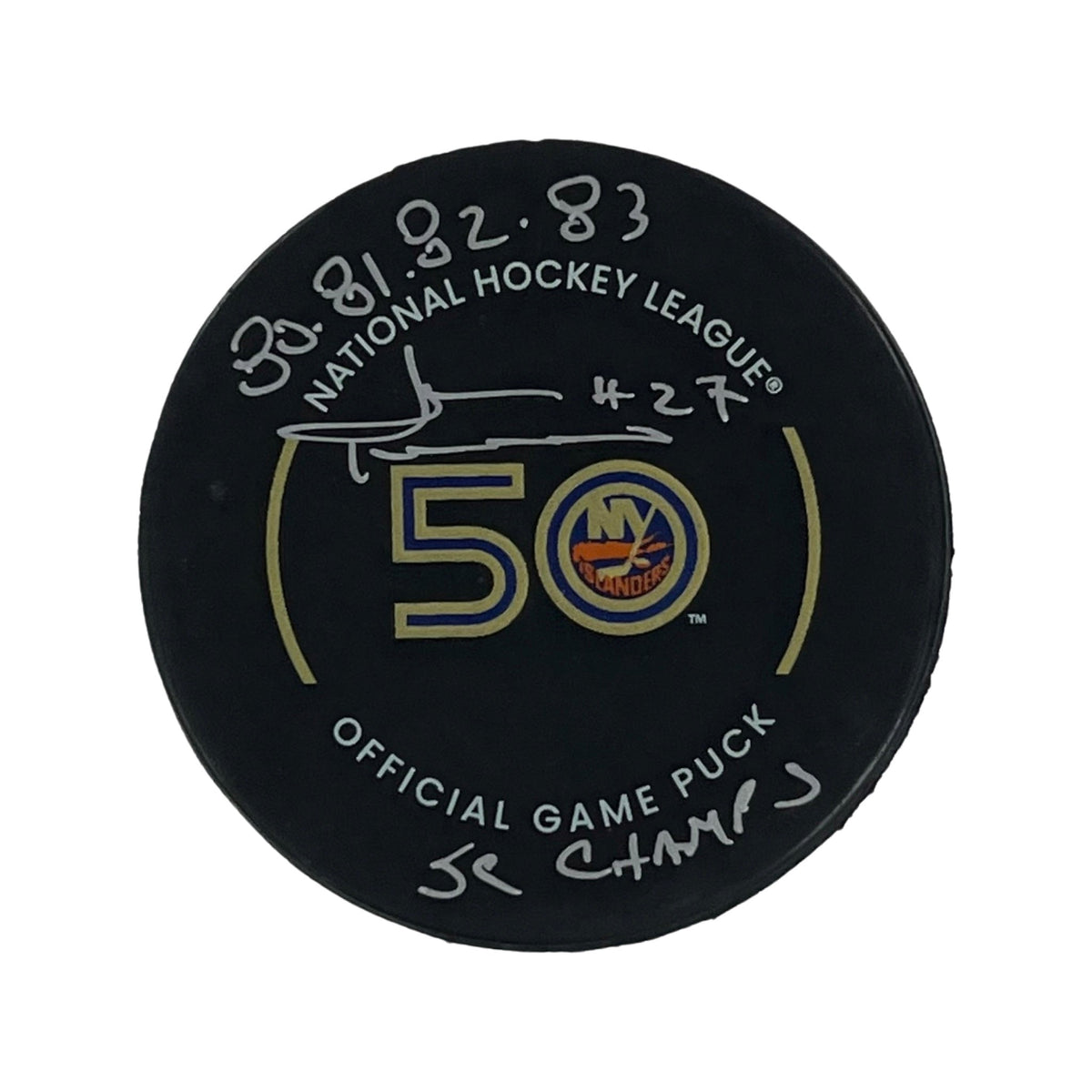 John Tonelli Autographed New York Islanders Official Game Puck 80 81 82 83 SC Champs Inscription Steiner CX