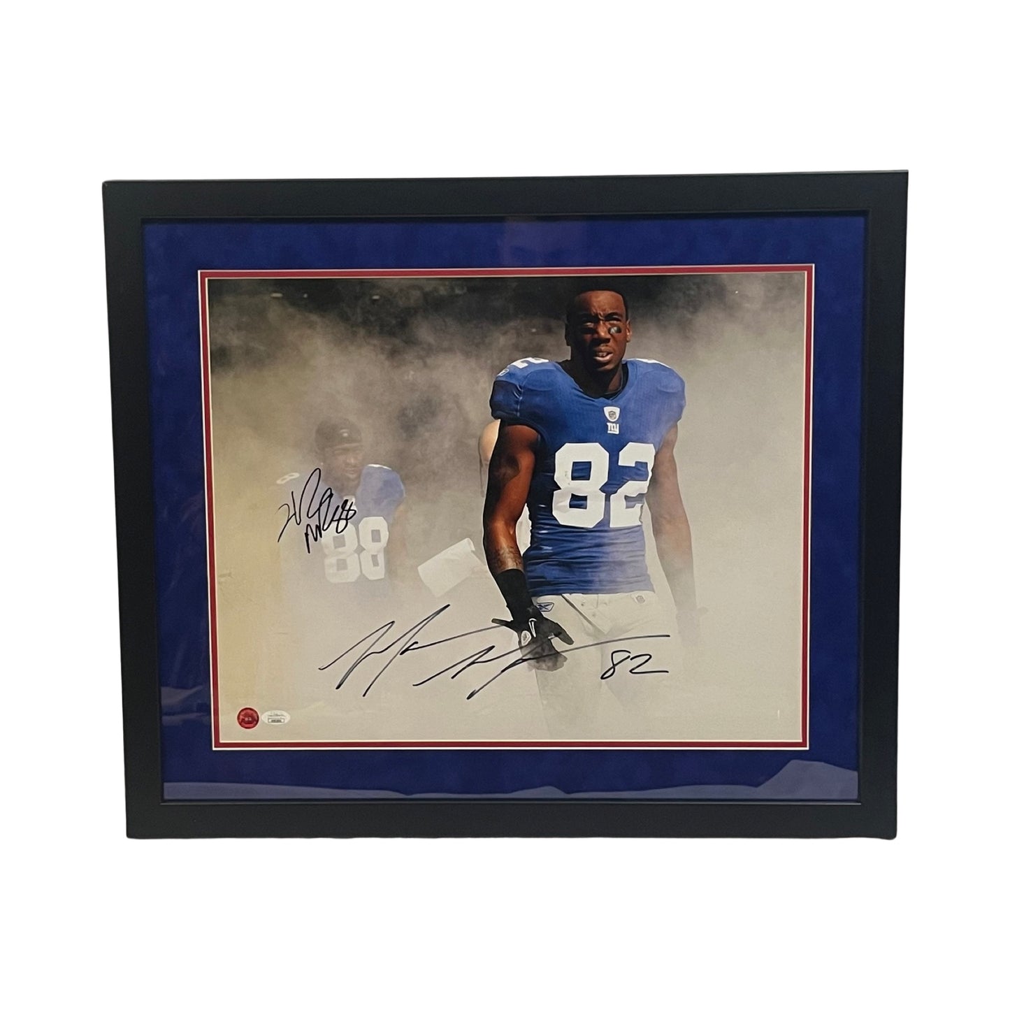 Mario Manningham & Hakeem Nicks Autographed New York Giants Framed 16x20 JSA