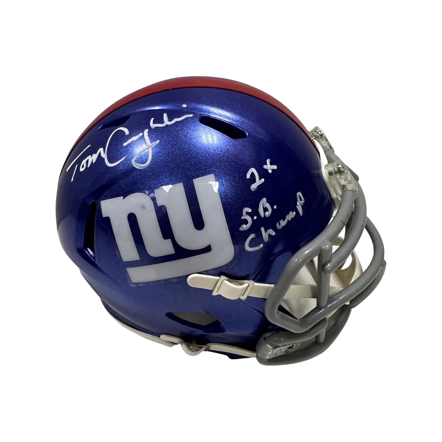 Tom Coughlin Autographed New York Giants Speed Mini Helmet 2x SB Champ Inscription Steiner CX