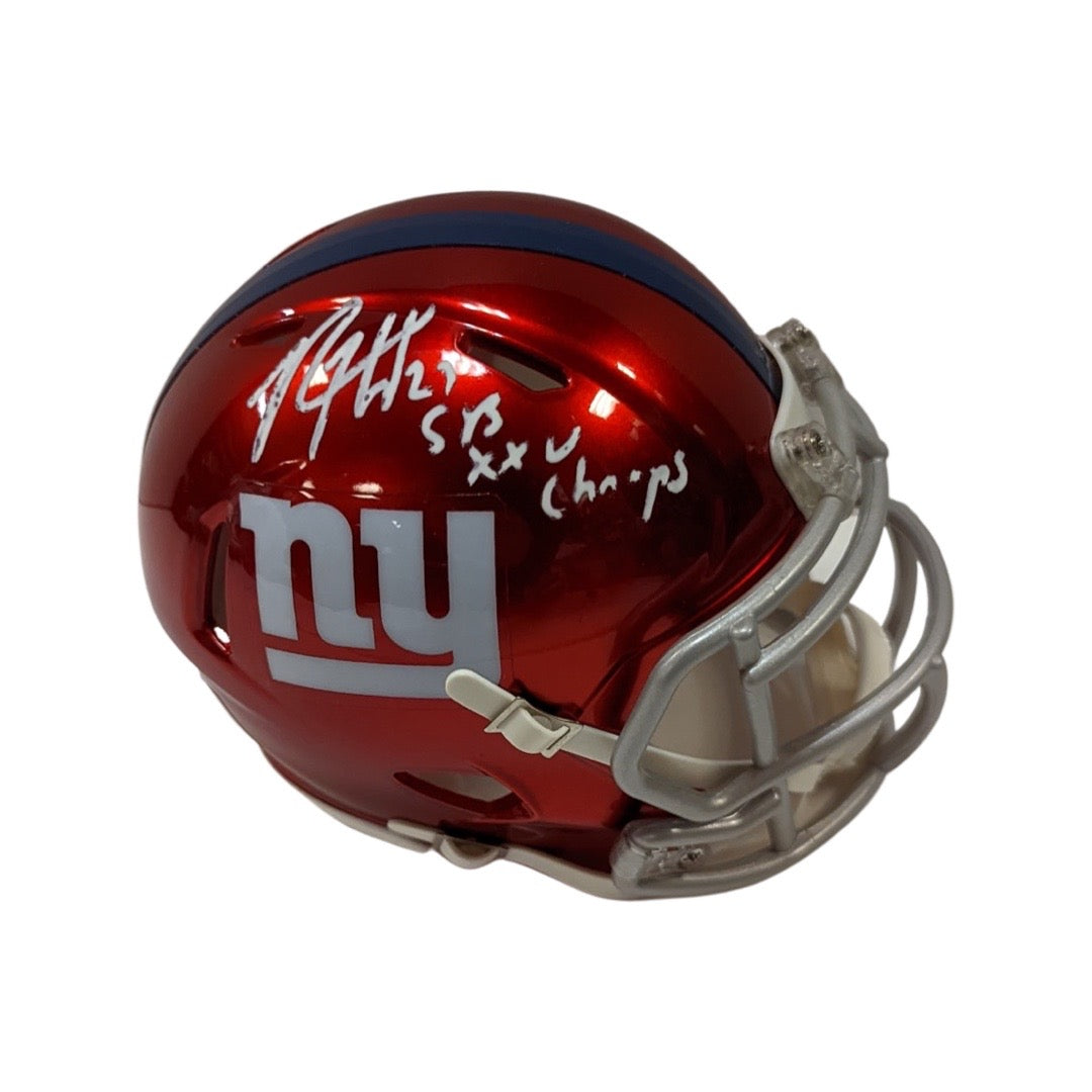 Rodney Hampton Autographed New York Giants Flash Mini Helmet SB XXV Champs Inscription Steiner CX