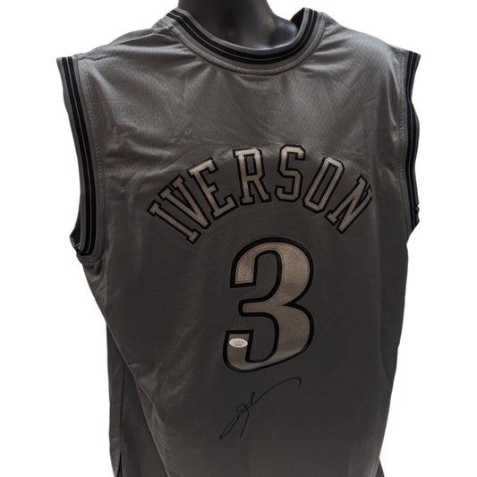 Allen Iverson Autographed Philadelphia 76’ers 2000-01 Silver Metal Works Mitchell & Ness Swingman Jersey JSA
