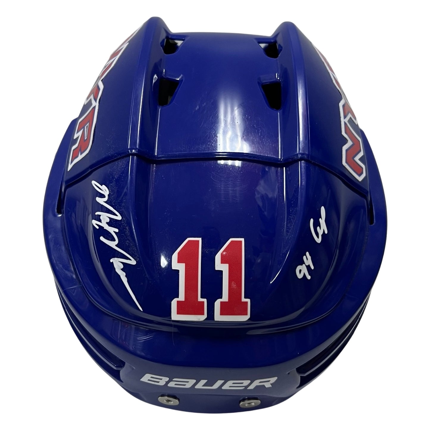 Mark Messier Autographed New York Rangers Blue Bauer Helmet “94 Cup” Inscription Steiner CX