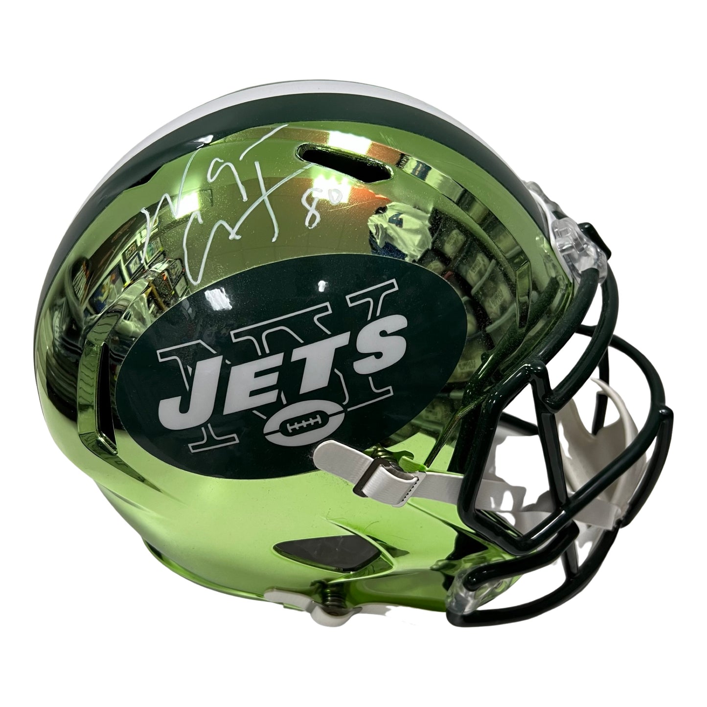 Wayne Chrebet Autographed New York Jets Chrome Replica Helmet JSA
