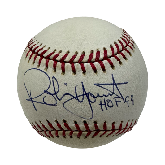 Robin Yount Autographed Milwaukee Brewers Official American League Baseball “HOF 99” Inscription JSA