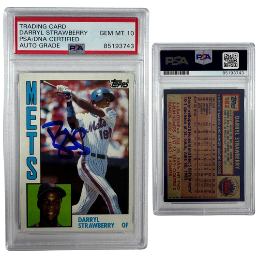 1984 Darryl Strawberry Autographed Topps #182 PSA Auto GEM MT 10