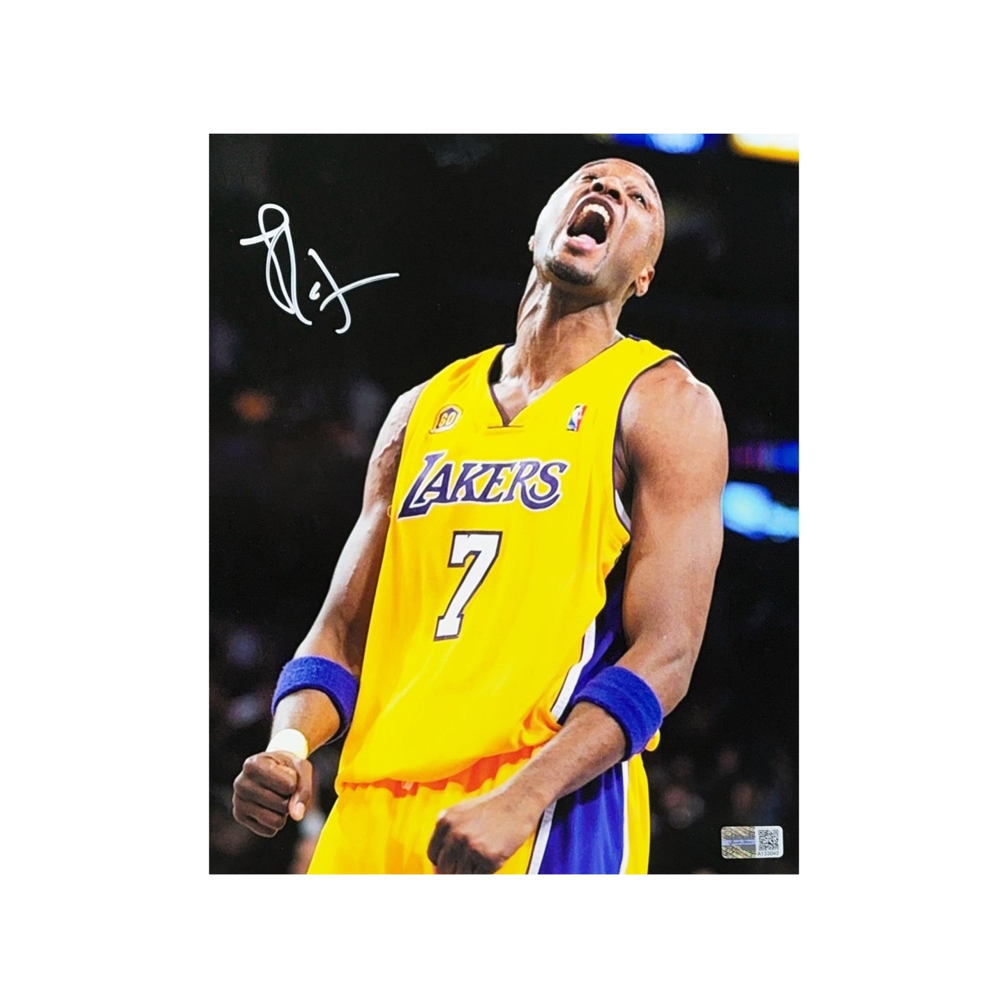 Lamar Odom Autographed Los Angeles Lakers Scream 1 8x10 Steiner CX