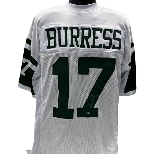 Plaxico Burress Autographed New York Jets White Jersey Steiner CX