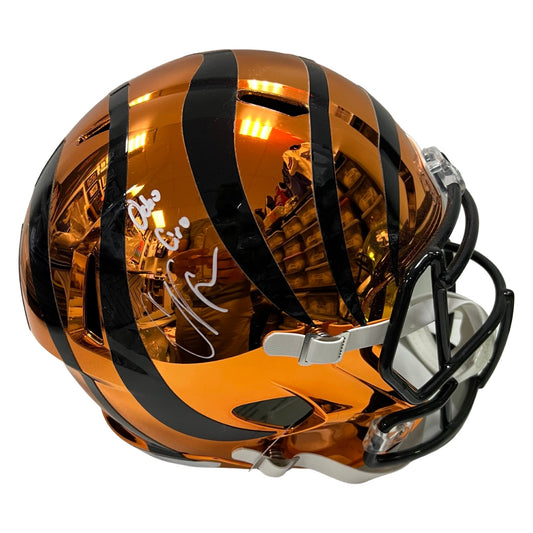 Chad Ochocinco Autographed Cincinnati Bengals Chrome Replica Helmet Ocho Cinco Inscription JSA