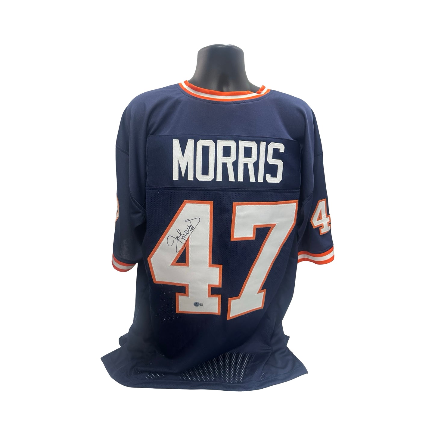 Joe Morris Autographed Syracuse Orange Navy Jersey Beckett BAS
