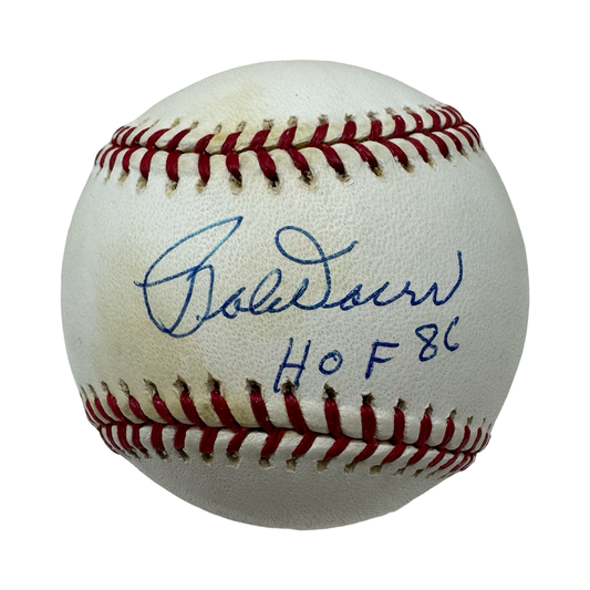 Bobby Doerr Autographed Boston Red Sox Official American League Baseball HOF 86 Inscription JSA