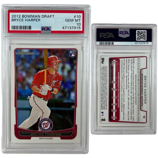 2012 Bryce Harper Bowman Draft Picks & Pros Rookie Card #10 PSA GEM MINT 10