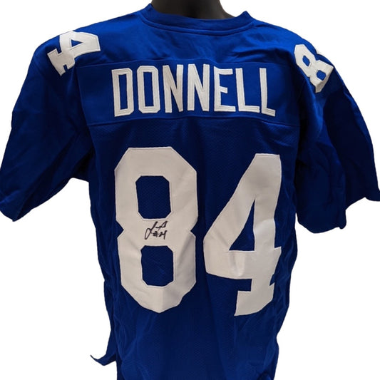 Larry Donnell Autographed New York Giants Blue Jersey Steiner CX